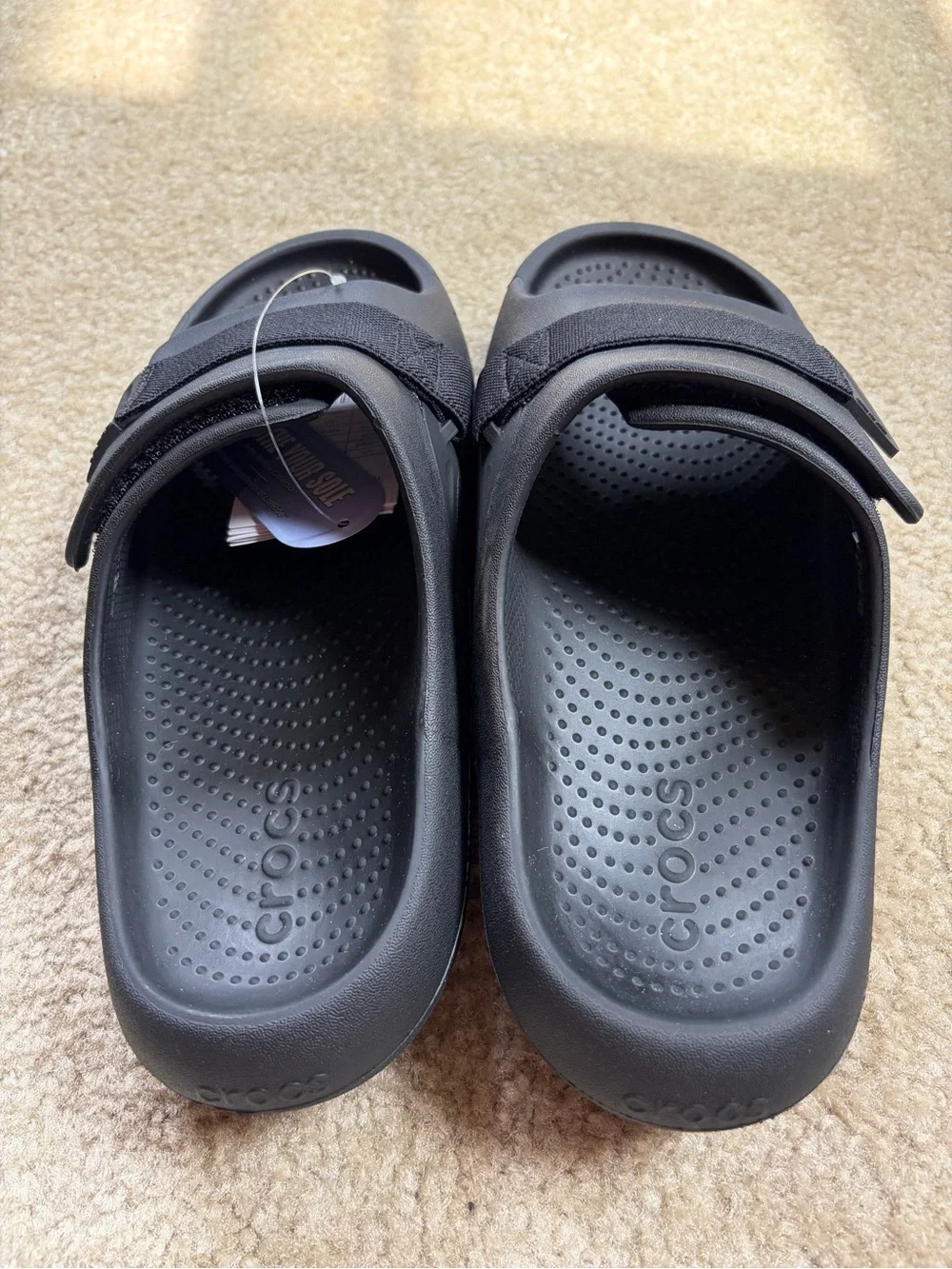 Crocs Mellow Luxe Recovery Slide Black Sandals Men’s 6 Women’s 8